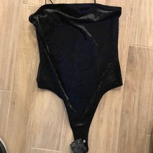 Black velvet bodysuit